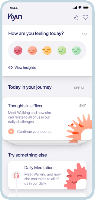 Kyan Health app journey diary page